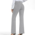 thumbnail image 4 of Puntoco Pants for women High Waisted Work Pants for Women Wide Leg Dress Pants Straight Trousers Casual Business Slacks with Pockets Gray 8(L), 4 of 8