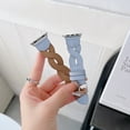 thumbnail image 4 of PU Leather band Compatible with Apple Watch Band Bracelet 42mm/44mm/45mm/46mm/49mm Women, Boho Braided Jasper Stone Watch Strap for iWatch Band Series Ultra 2/1 SE Series 10 9 8 7 6 5 4 3 2 1,Blue, 4 of 8