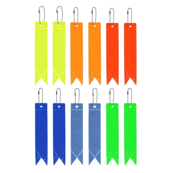 Uxcell Safety Reflector, 12 Pack Tag Pendant Reflective Gear for Backpack, Multicolored