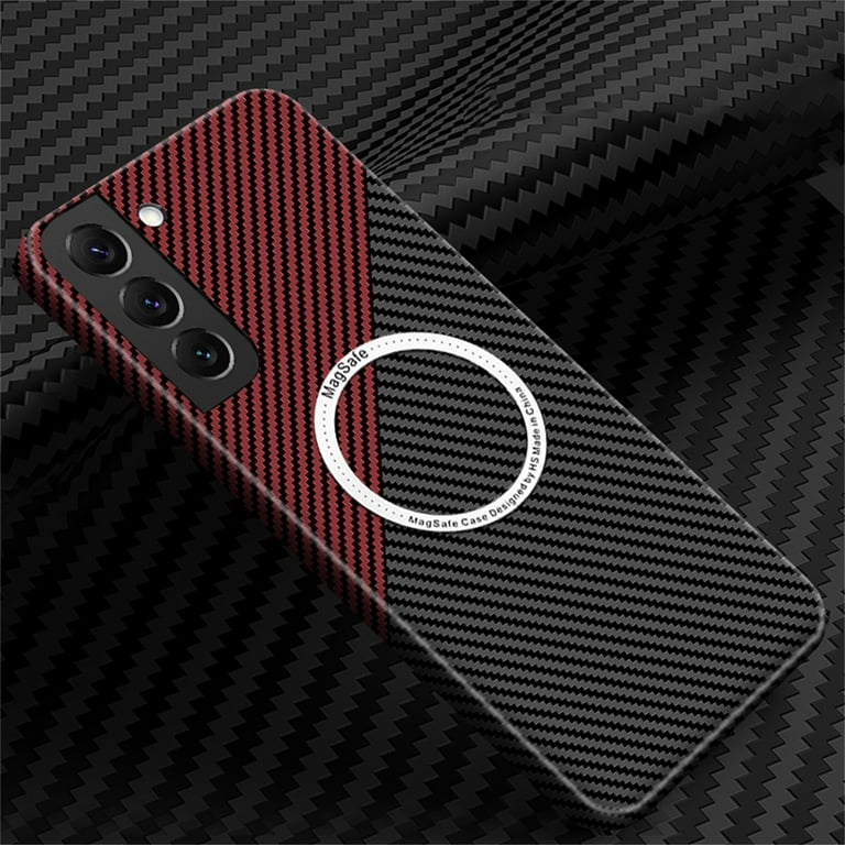 For Samsung Galaxy S24 Ultra S23+ Case Carbon Fiber Slim Cover, Screen  Protector