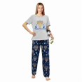 thumbnail image 3 of LuLiaMenton Matching Couples Hanukkah Pajamas Menorah Dreidel Short Sleeve Long Pants Set, 3 of 5