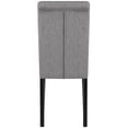 thumbnail image 3 of Button-Tufted Gray High Back Fabric Upholstered Dining Chairs, Set of 2, 3 of 10