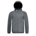thumbnail image 4 of Mrmaere Men's Hooded Jacket Contrast Fabric Quilted Warm Outerwear for Daily & Casual Wear Gray L, 4 of 7