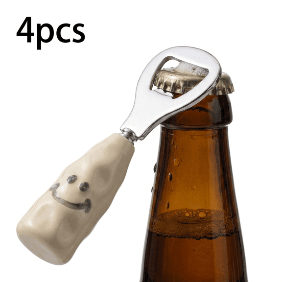 ROSEXIXI Beer Bottle Opener 2 Pack Funny Beverage Lid Remover Creative Standable Beer Opener Manual Thickened Stainless Steel Cap Lifter for Home Kitchen Bar Party Bartenders and Travel Camping