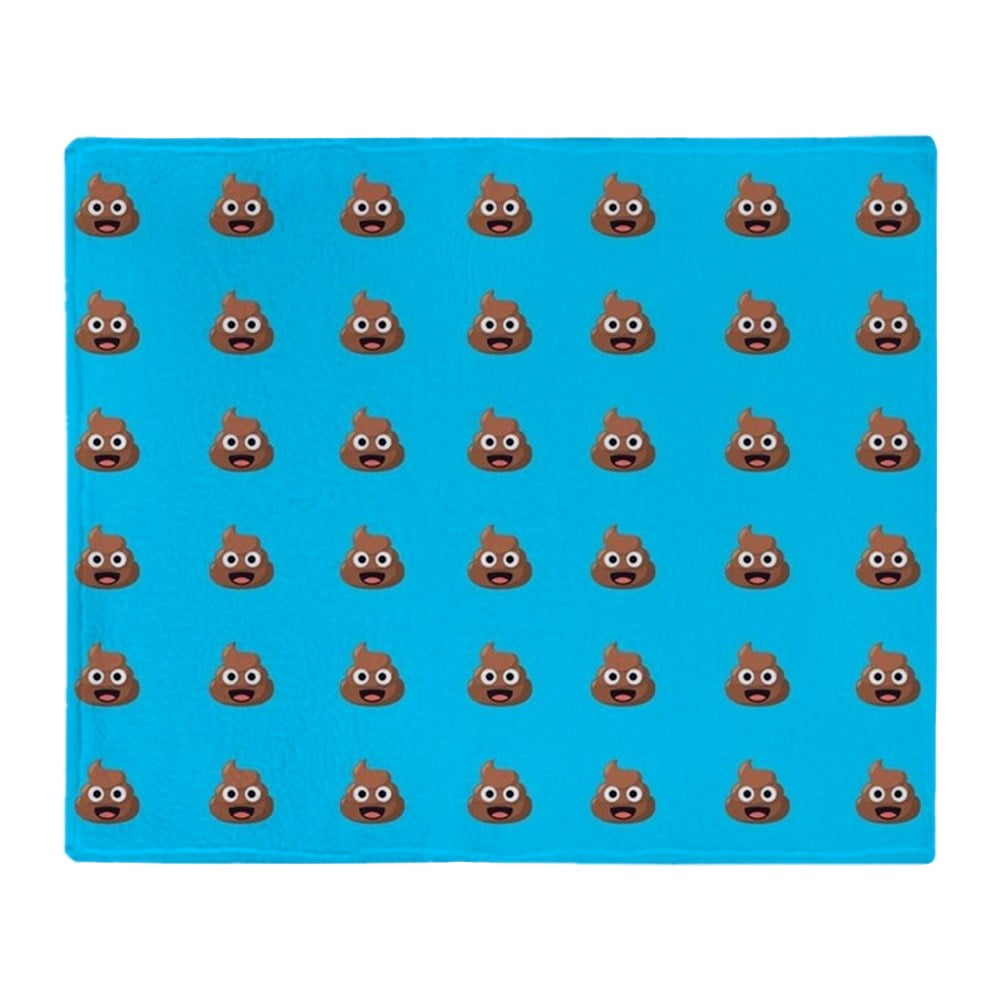 CafePress Poop Emoji Blue Throw Blanket Soft Fleece Throw Blanket