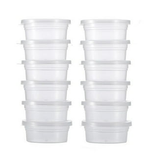 SGHUO 24 Pack Empty Slime Containers with Water-Tight Lids, 12pcs 6oz and 12pcs