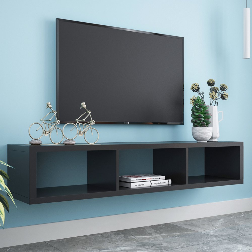 Wall Mounted Media Console Floating TV Stand Component Shelf, 60 inch