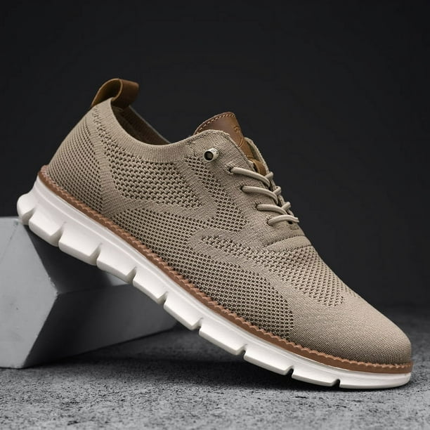 Zapatos casuales Brock de talla grande 48 para hombre, de moda, con superficie tejida, transpirables, ligeros y deportivos