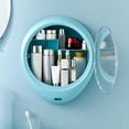 thumbnail image 2 of DOLITY Wall Mounted Makeup Storage Box Cabinets NO DRILLING for Bathroom SAVE SPACE Blue, 2 of 9