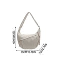 thumbnail image 3 of Bolsa cruzada de pana para mujer, de gran capacidad, color sólido, correa ajustable, para escuela, oficina y uso diario., 3 of 7