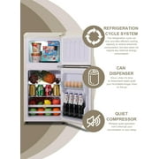 GGTB 3.0 Cu.ft Retro Cream Mini Fridge with Freezer, Double Door Compact Refrigerator for Dorm Apartment Office