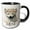 Black/White, variant on 3drose, Floral White Wolf Illustration, 11oz Two-tone Yellow Mug