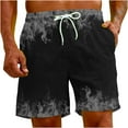 thumbnail image 4 of Midsumdr Mens Shorts 2025 Patchwork Color Flame Printed Summer Casual Drawsting Beach Shorts Hawaiian Fashion Plus Size Shorts with Pockets, 4 of 7