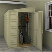 Duramax 4 x 8 SideMate Plastic Storage Shed + Foundation for Garden, Patio and Backyard