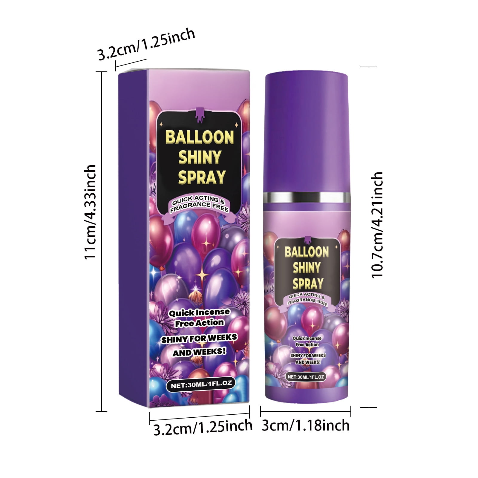 Alvantor Balloon Shine Spray for Latex, High Gloss Anti-Oxidation Lasting Shine, Party Decorations, 1fl.oz