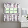 thumbnail image 2 of Pioneer Kitchen Curtains and Valance Set 24 Inch Tier Vintage Colorful Peony Flower Plants Curtains Small Drapes for Cafe Living Room Bathroom Farmhouse 3 Pieces Set Rod Pocket, 2 of 6