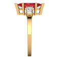 thumbnail image 3 of 2 ctw 3 Stone Anniversary Ring for Women | Marquise Cut Simulated Ruby | Hyperallergenic Solid 18K Yellow Gold, 3 of 5