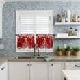 thumbnail image 6 of Red Christmas Kitchen Curtains and Valances Set, Rod Pocket Curtains Tier Farmhouse Window Curtains 24 Inch Length, Pine Trees Silver Leaves Snowflake Ball 3 Piece Kitchen Curtains Set, 6 of 6