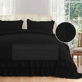 thumbnail image 3 of D.N.G. BEDDINGS 3 Piece Luxury 5 Inch Two Layer Ruffle Comforter Set Premium Super Soft, 800 TC, 100% Egyptian Cotton, Super Soft, Twin/Twin XL Size Black Color, 3 of 7