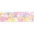 thumbnail image 3 of Dundee Deco Prepasted Wallpaper Border - Floral Pink, Yellow, Blue Faux Painted Flowers, 15 ft x 6.8 in, 3 of 5
