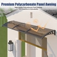 thumbnail image 4 of “48x60-120'' Window & Door Awning Exterior, UV/Rain/Snow Protection, UPF 50+ Polycarbonate Overhang Canopy with Drainage, for Door Entrance/Patio/Porch/Deck, 4 of 8