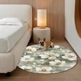 thumbnail image 2 of Round Rugs 6Ft, Sage Green Spring Floral Round Area Rug Washable Indoor Throw Carpet, Watercolor Summer Flower Soft Non Slip Circle Rug for Office Cabinet Home Decor Aesthetic, 2 of 8