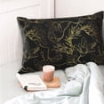 thumbnail image 4 of Kdxio Cotton Pillow Cases 20"x30" Pillowcases,Soft and Breathable Bedroom Pillow Cases-Gold Gloss Outline Floral-No Pillow Core, 4 of 5