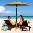 thumbnail image 1 of Parasol de Marché de 9 Pi avec Manivelle et Inclinaison, UPF 50 Plus Imperméable pour Terrasse Extérieure, Pare-Soleil avec 8 Baleines Renforcées, Parasol avec Protection UV pour Jardin, Terrasse, Piscine, Balcon, Rouge Bleu Ciel Jaune Marine Kaki Blanc, 1 of 7