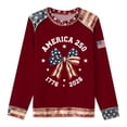 thumbnail image 4 of Women'S American Flag Graphic Sweatshirt USA 250th Anniversary Crewneck Pullover Hoodless Top For Daily Casual Wear, 4 of 4