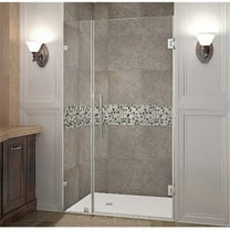 AstonGlobal SDR985-SS-36-10 Nautis 36 x 72 in. Completely Frameless Hinged Shower Door in Stainless Steel