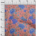 thumbnail image 1 of oneOone Polyester Lycra Dark Peach Fabric Leaves & Floral Artistic Fabric For Sewing Printed Craft Fabric By The Yard 56 Inch Wide, 1 of 4