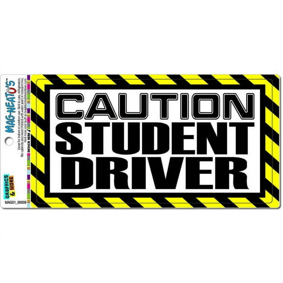 Caution Student Driver Automotive Car Refrigerator Locker Vinyl Magnet