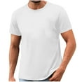 thumbnail image 2 of HOMADLES Mens Tee Crewneck Cotton Loose Stretch Lightweight Solid Short Sleeve Tee White 3XL, 2 of 5