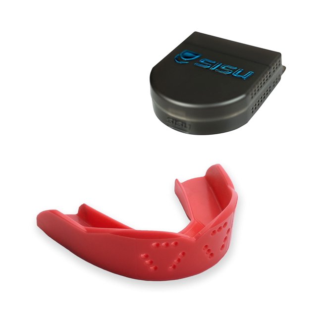 Protector bucal SISU 3D rojo intenso de 2.0 mm de grosor para atletas
