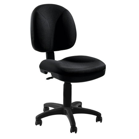 UPC: 0604747698461 | Comfort Height Adjustable Armless Task Chair with Plush Padded Seat – Black