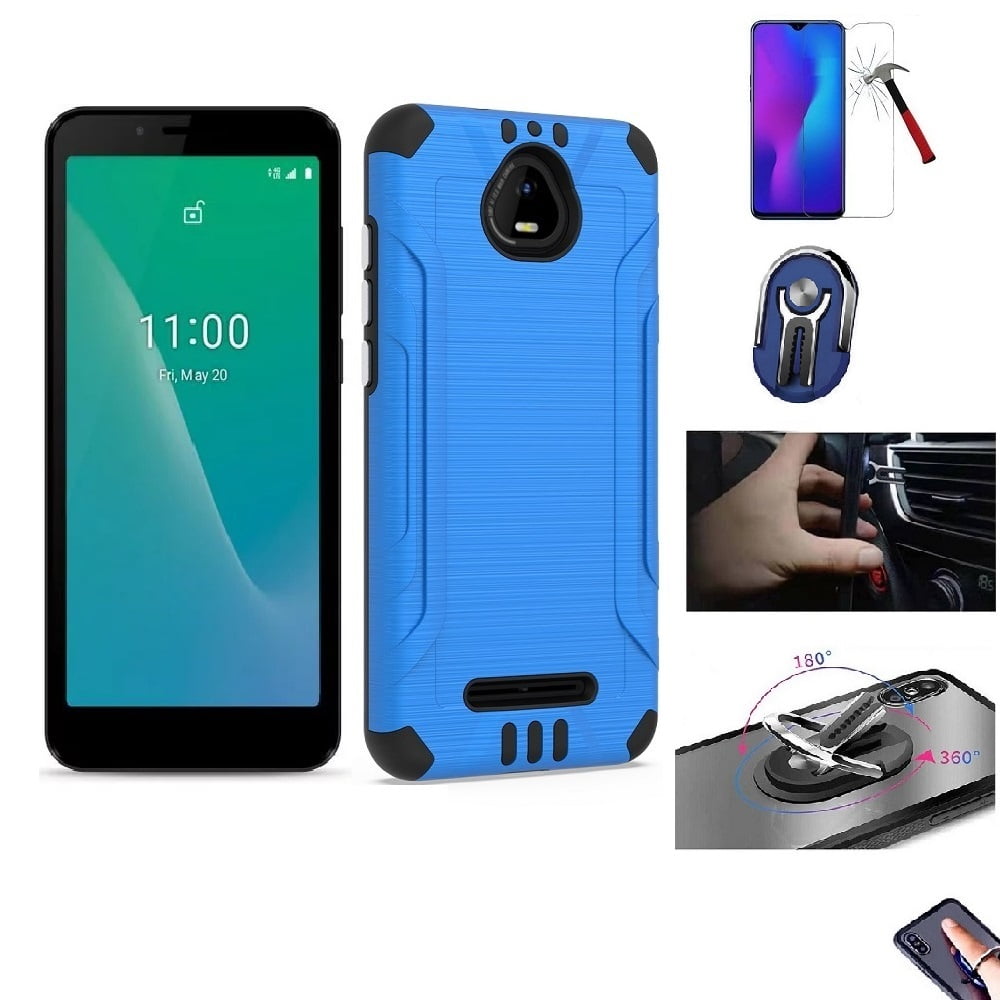 Phone Case for Schok Volt SV55, Metallic Brushed Design Case Cover + Multifunctional Ring