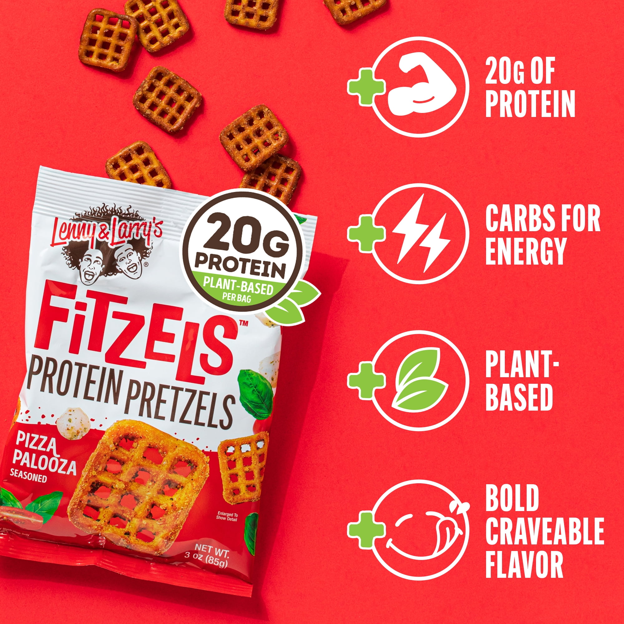 Lenny and Larrys Fitzels Protein Pretzels, Pizza Palooza, 20