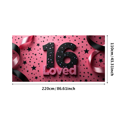thumbnail image 3 of LUUFILx 16th Birthday Decoration Banner Backdrop Loved Pink Sparkly Background Party Supplies Sweet Photography Props Celebration Banner Decor Display, 3 of 8