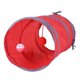 thumbnail image 1 of Juguete de túnel para gatos, tubo de juego para gatitos, juguetes para mascotas con campanilla y pelota de felpa (rojo), 1 of 3