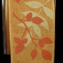 The Ribbon People Gold and Orange Taffeta Wire Craft Ribbon 1.5" x 27 Yards