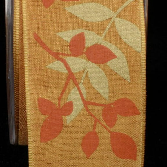 The Ribbon People Gold and Orange Taffeta Wire Craft Ribbon 1.5" x 27 Yards