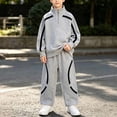 thumbnail image 6 of Fengqque Boy's Active Tracksuits Sets Full Zip Long Sleeve Sports Jogging Suits Athletic Running 2 Piece Sweatsuits Gray 14-15 Years, 6 of 6