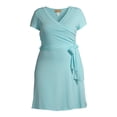 thumbnail image 5 of Ella Samani Women's Plus Size Short Sleeve Easy Knit Wrap Dress, 5 of 6