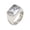 Silver Plated White, variant on Women's Square Gemstone Signet Rings Fancy Cut Cubic Zirconia Chunky Wedding Rings Silver Plated White Size 6