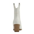 thumbnail image 3 of Soda Women Cowgirl Cowboy Western Stitched Ankle Boots Pointed Toe Short Booties High Top Blazing White / Nude 5.5, 3 of 4