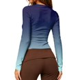 thumbnail image 2 of Garbnen Womens Long Sleeve Shirts Gradient Slim Fit Crew Neck Shirts for Women Basic Fall Winter Casual Fashion Women Tunic Tops Blue XS, 2 of 5
