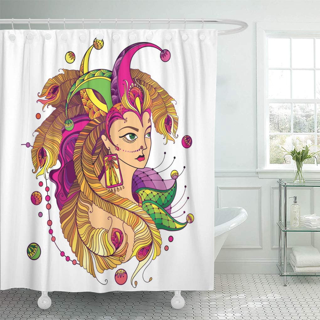Clown Pattern Print Bathroom Shower Curtain