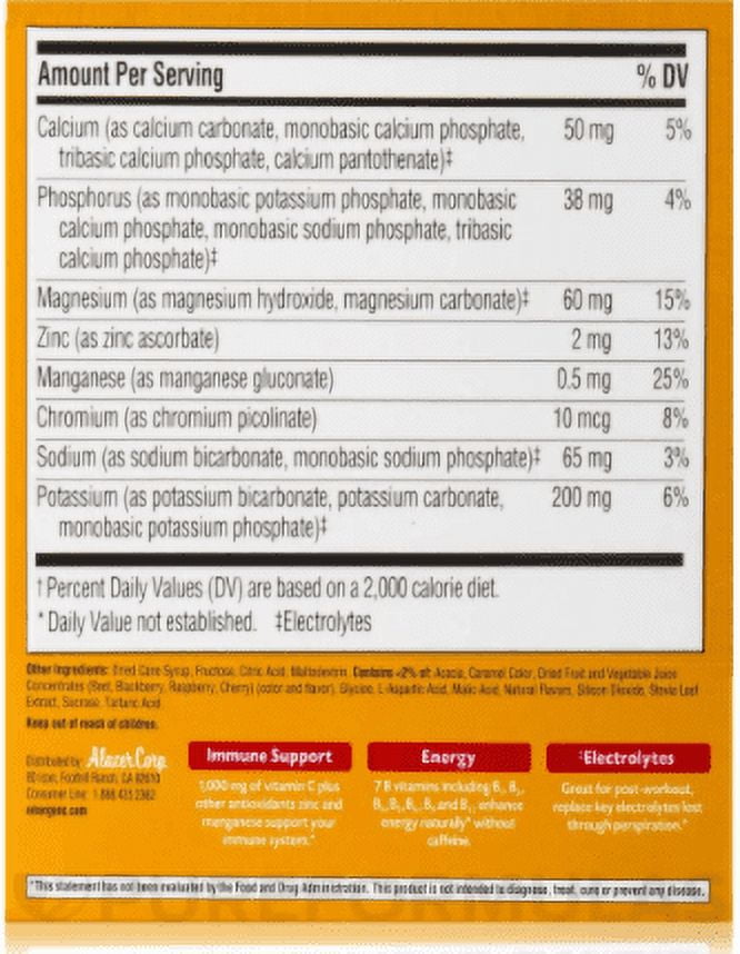 Emergen-C 1,000 mg Vitamin C Drink Mix Packets Raspberry, 10 ea (Pack of 6)