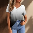 thumbnail image 1 of WILLBEST Cotton Shirts Women Women Summer Fashion Tops Printed V Neck Short Sleeved Shirts Casual Loose Comfortable Tops 3997, 1 of 3
