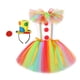 thumbnail image 2 of Disfraz de payaso para niñas, vestido de tutú de malla con sombrero y diadema para vacaciones. Talla XL, 2 of 9